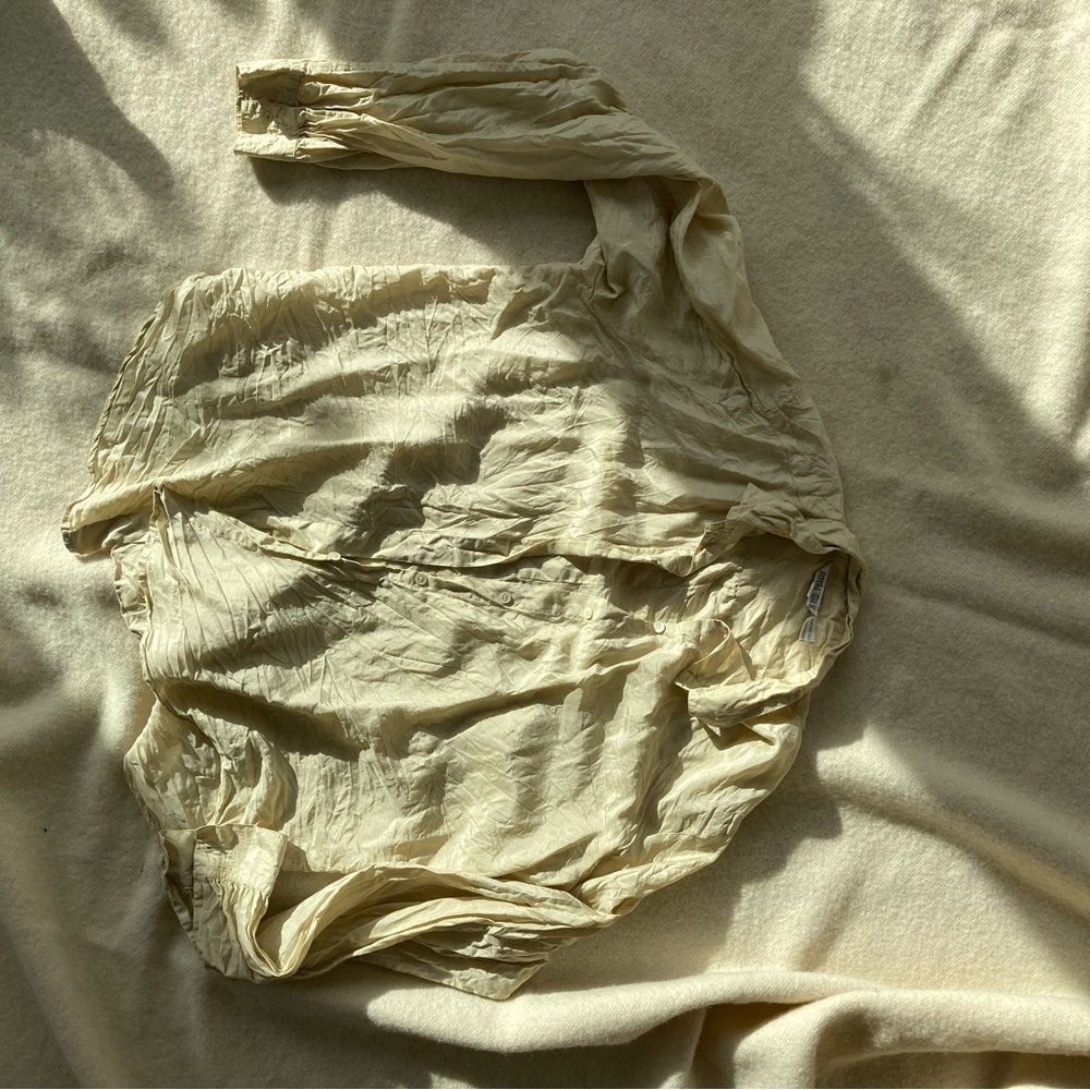 Royal silk button down shirt